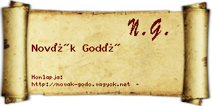 Novák Godó névjegykártya